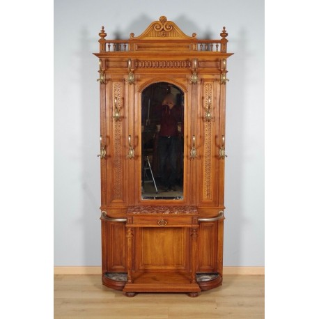 Porte-manteaux style Renaissance noyer 1900