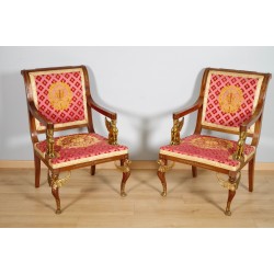 Paire de fauteuils style Empire Retour d'Egypte